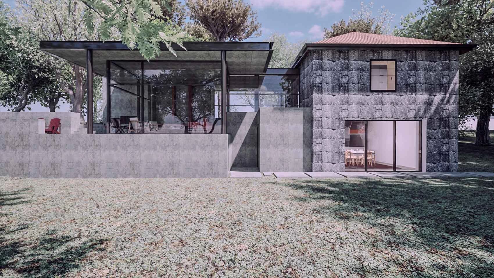 Rehabilitation and expansion of a house in ruins